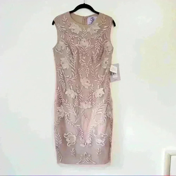 JS Collections Dori Embroidered Cap Sleeve Dress - Picture 4 of 11